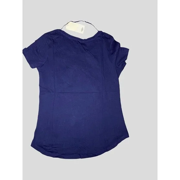 Cruise Ship Shirt‎ Women’s Medium Short Sleeve Top T-Shirt Blue 40 42 High Low - Picture 5 of 6